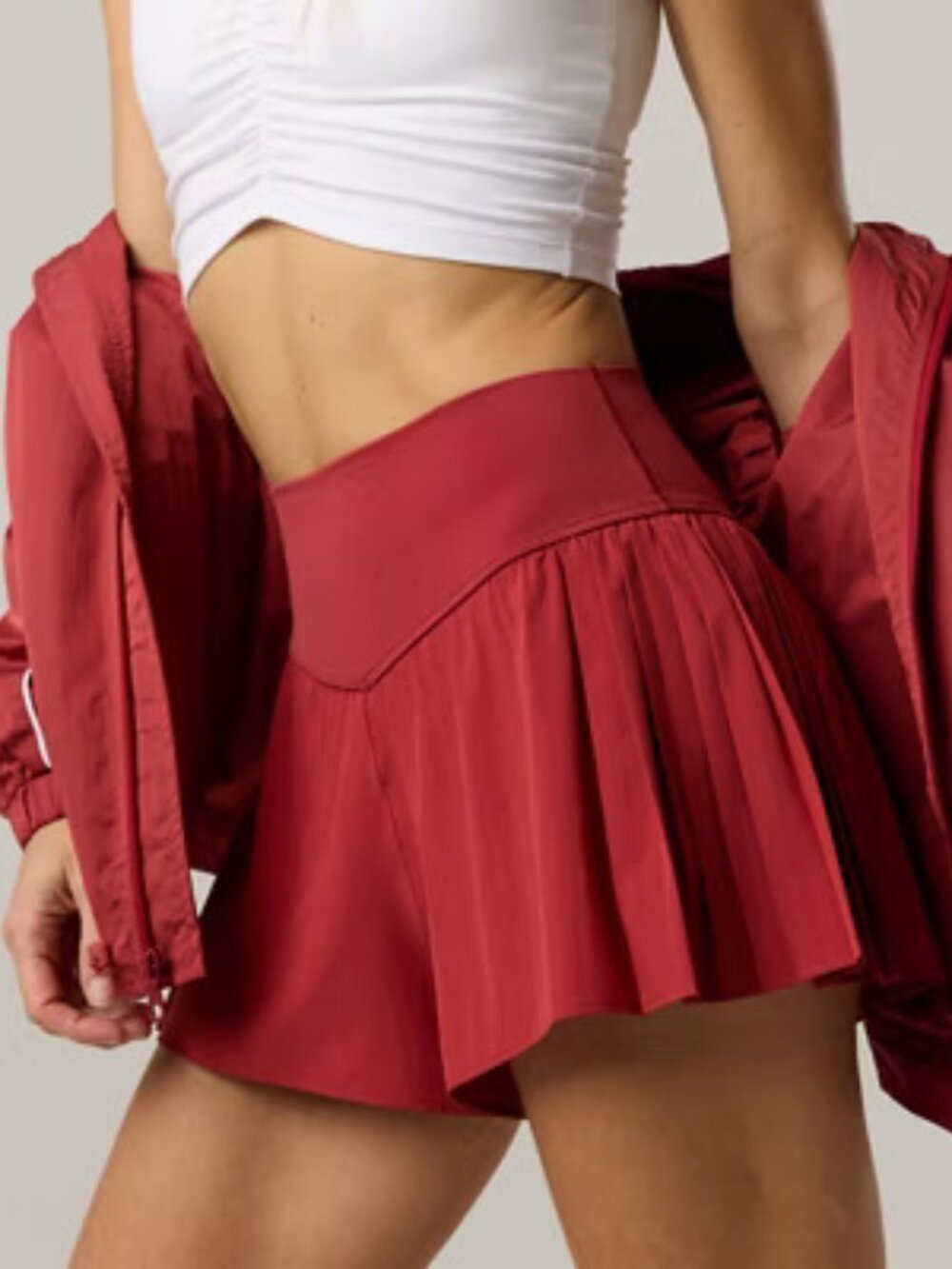 OFFLINE By Aerie Real Me Pleated Flowy Short - Red, Size M